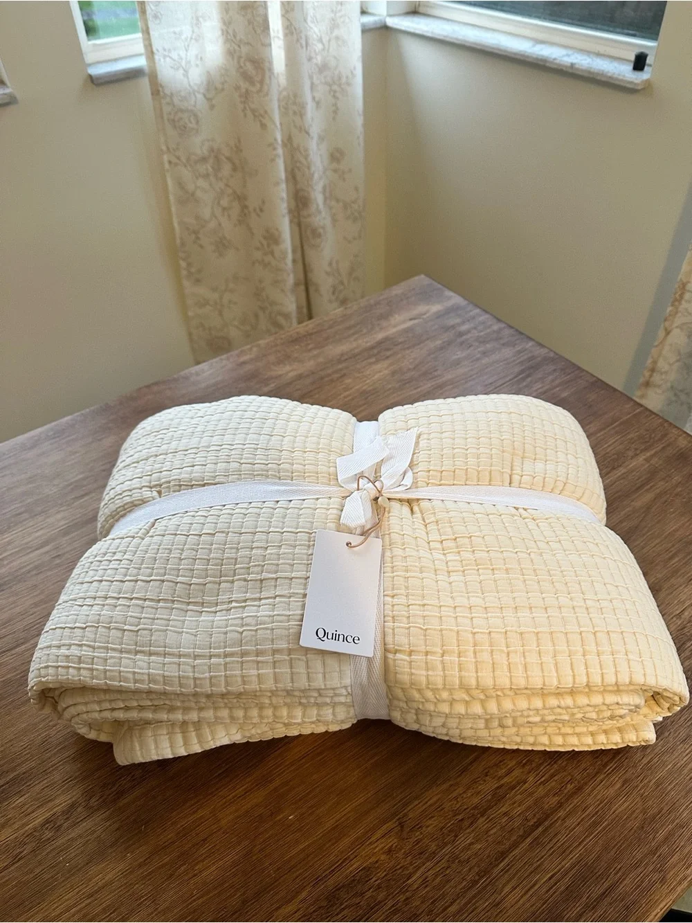 NWOT Quince King Cal King Ivory Ribbed Organic Cotton Coverlet No Shams